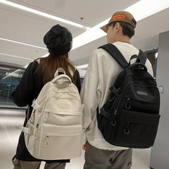Preppy Style Backpack Casual Solid Schoolbag Large Capacity Travel Rucksack