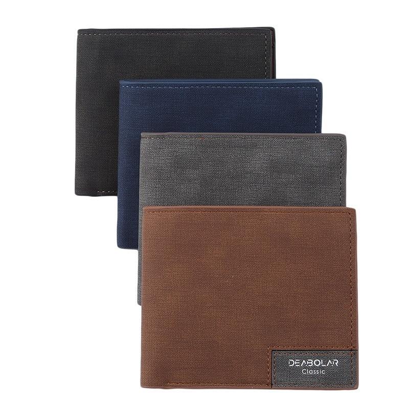 Men's Leather Short Wallet Slim Money Clip Card Holder Vintage