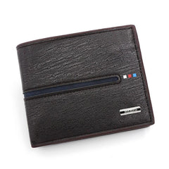 Men's Leather Short Wallet Money Clip Card Holder with Zipper Coin Pocket