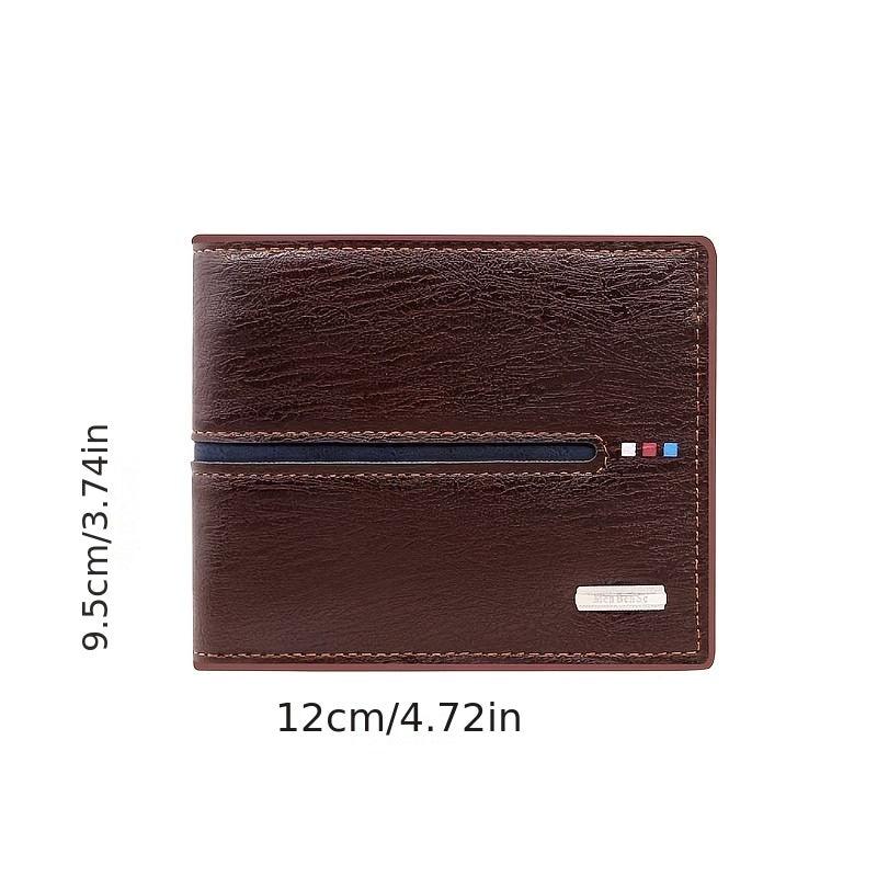 Men's Leather Short Wallet Money Clip Card Holder with Zipper Coin Pocket