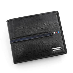 Men's Leather Short Wallet Money Clip Card Holder with Zipper Coin Pocket
