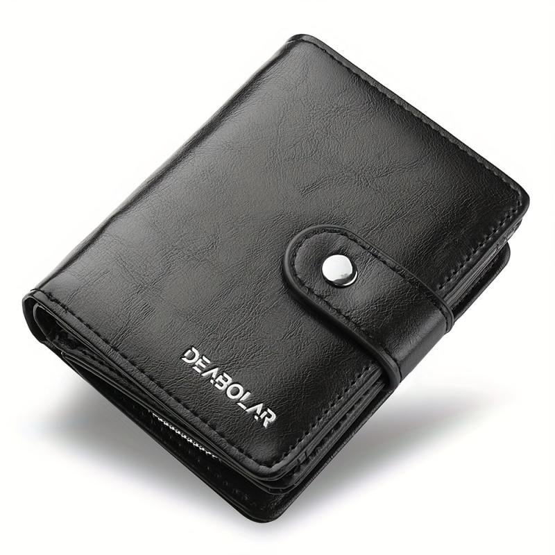 Men's Vintage Leather Short Wallet RFID Blocking