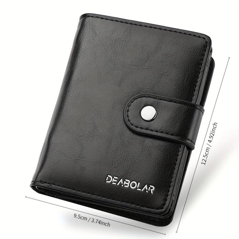 Men's Vintage Leather Short Wallet RFID Blocking