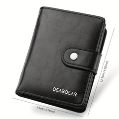 Men's Vintage Leather Short Wallet RFID Blocking