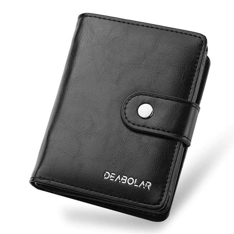 Men's Vintage Leather Short Wallet RFID Blocking