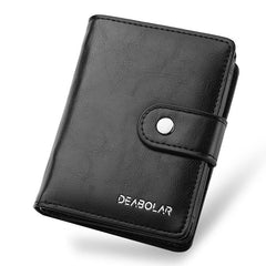 Men's Vintage Leather Short Wallet RFID Blocking