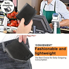 Men's Leather Short Wallet Money Clip Card Coin Pocket Gift
