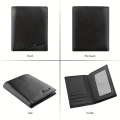Men's Leather Short Wallet Money Clip Card Coin Pocket Gift