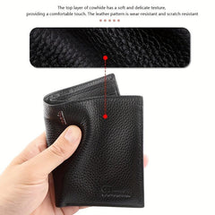 Men's Leather Short Wallet Money Clip Card Coin Pocket Gift