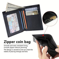 Men's Leather Short Wallet Money Clip Card Coin Pocket Gift