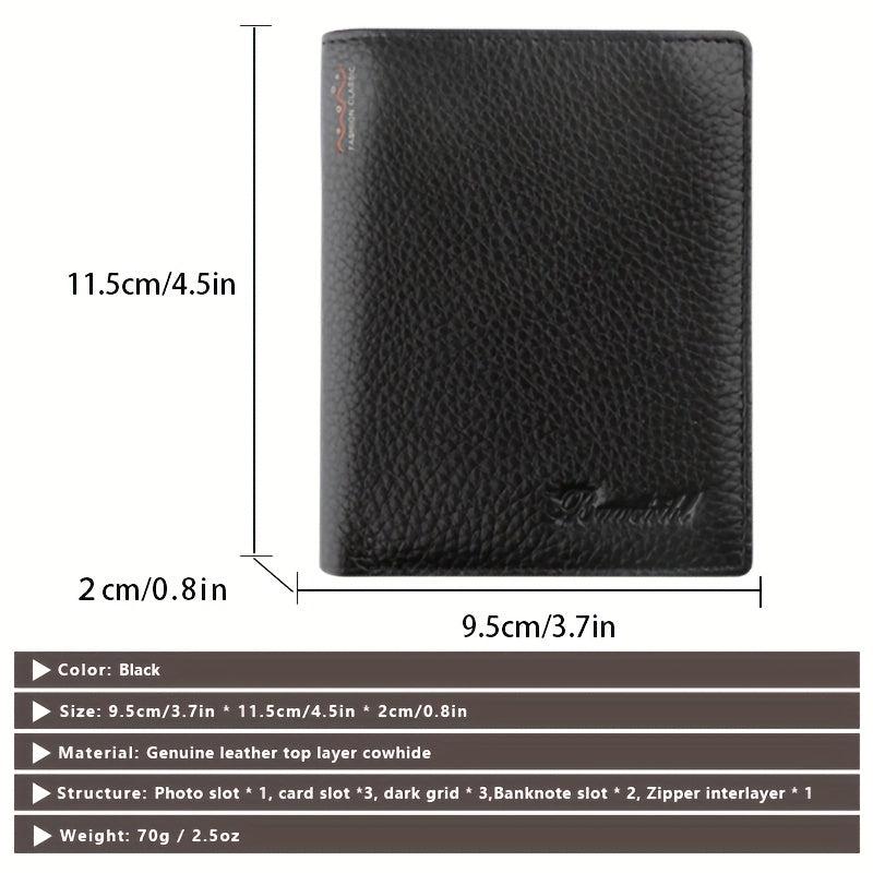 Men's Leather Short Wallet Money Clip Card Coin Pocket Gift