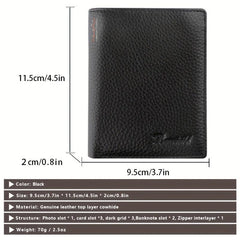 Men's Leather Short Wallet Money Clip Card Coin Pocket Gift