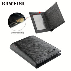 Men's Leather Short Wallet Money Clip Card Coin Pocket Gift