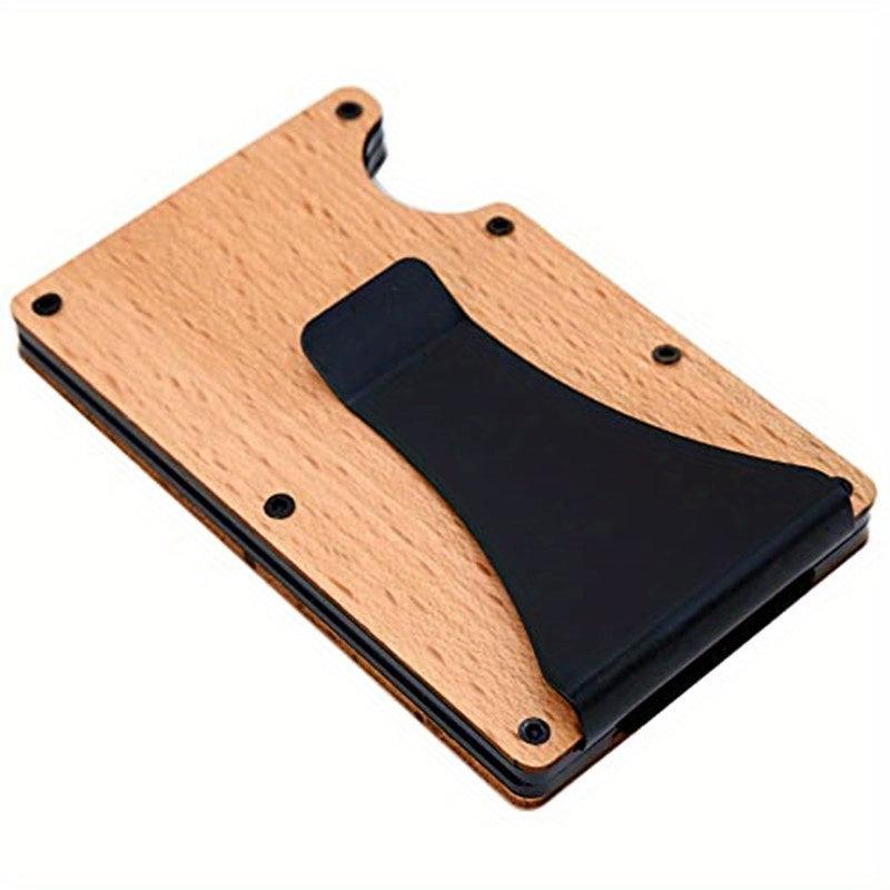 Wooden RFID Blocking Slim Wallet with Money Clip