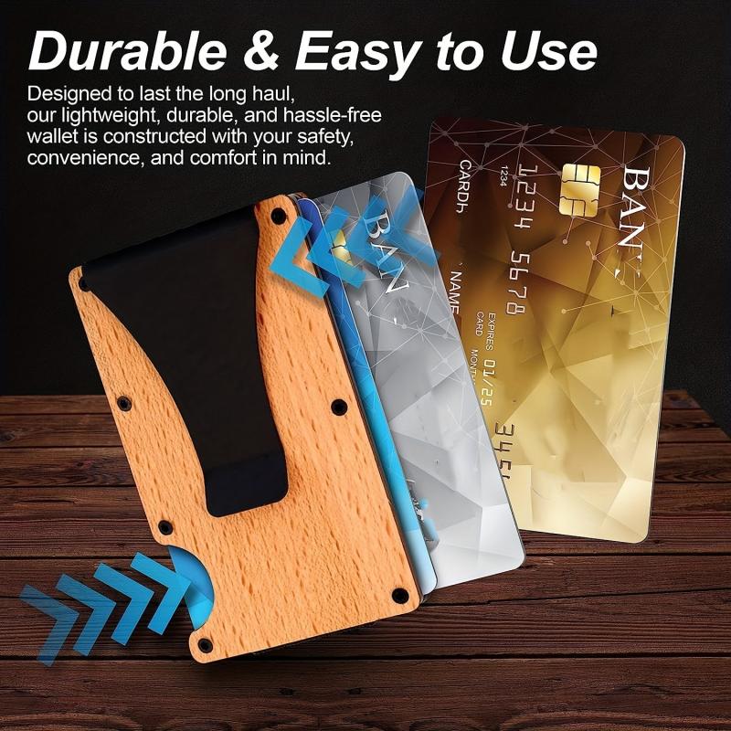 Wooden RFID Blocking Slim Wallet with Money Clip