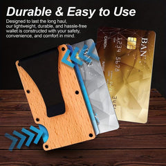 Wooden RFID Blocking Slim Wallet with Money Clip