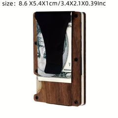 Wooden RFID Blocking Slim Wallet with Money Clip