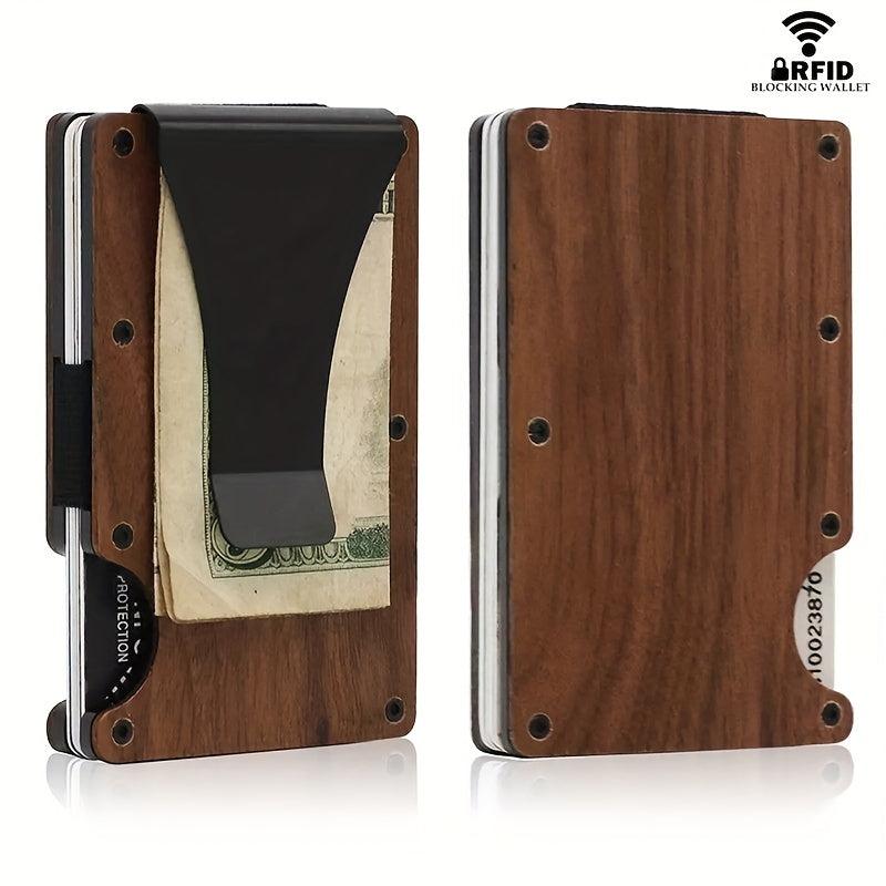 Wooden RFID Blocking Slim Wallet with Money Clip