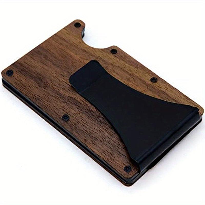 Wooden RFID Blocking Slim Wallet with Money Clip