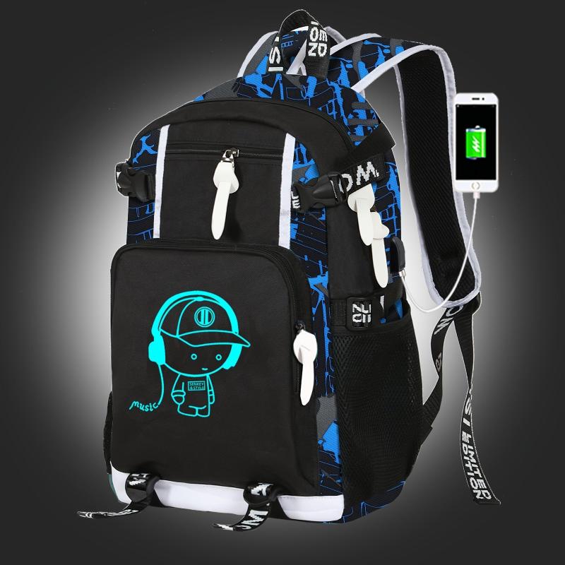 Luminous Travel Backpack Kpop Schoolbag Large Capacity Rucksack