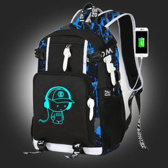 Luminous Travel Backpack Kpop Schoolbag Large Capacity Rucksack