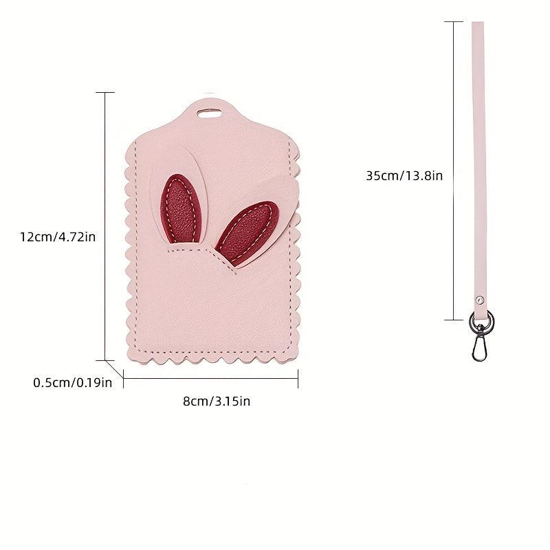 Men's PU Leather ID Card Holder Rabbit Ears Male Student Card Set