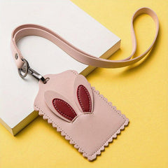 Men's PU Leather ID Card Holder Rabbit Ears Male Student Card Set