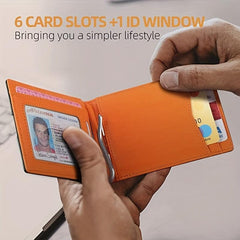 RFID Blocking Bifold Wallet With Money Clip Minimalism Credit Card Holder