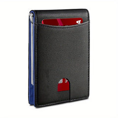 RFID Blocking Bifold Wallet With Money Clip Minimalism Credit Card Holder
