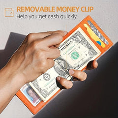 RFID Blocking Bifold Wallet With Money Clip Minimalism Credit Card Holder