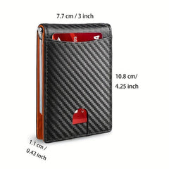 RFID Blocking Bifold Wallet With Money Clip Minimalism Credit Card Holder