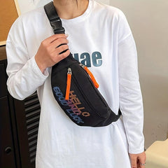 Canvas Crossbody Bag Waist Bag for Outdoor Sports