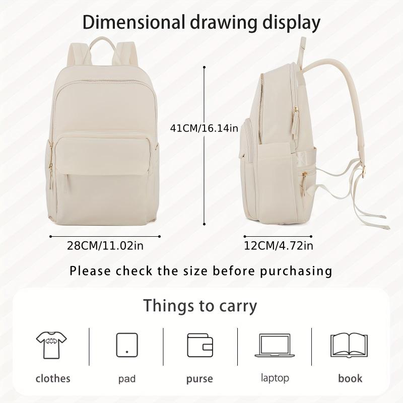 Minimalist Solid School Bag Preppy Book Bag Stylish Laptop Bag