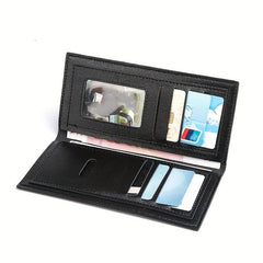 Men's Stone Pattern Leather Long Wallet Card Holder Clutch Bag Money Clip