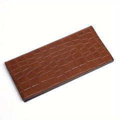 Men's Stone Pattern Leather Long Wallet Card Holder Clutch Bag Money Clip