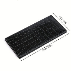 Men's Stone Pattern Leather Long Wallet Card Holder Clutch Bag Money Clip
