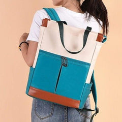 Colorblock Backpack Large Capacity Outdoor Travel Storage Bag