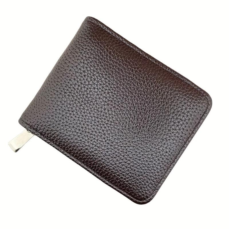 Men's Zipper Card Holder Short Wallet Leather Large Capacity Vintage Coin Purse