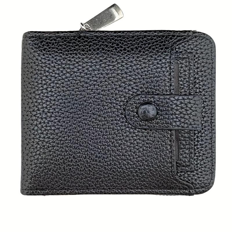 Men's Zipper Card Holder Short Wallet Leather Large Capacity Vintage Coin Purse
