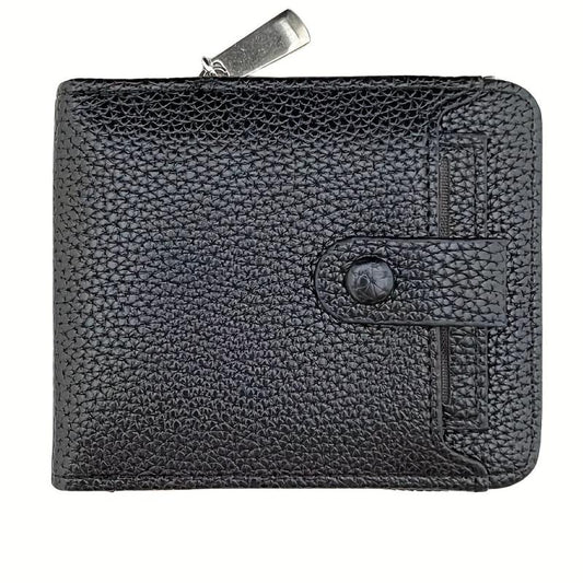 Men's Zipper Card Holder Short Wallet Leather Large Capacity Vintage Coin Purse