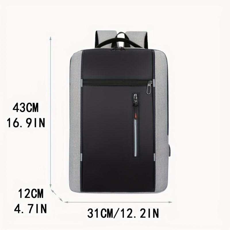 Men's Waterproof Backpack School Laptop Backpack with USB Charging Port