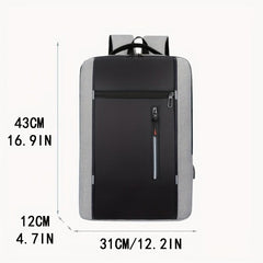 Men's Waterproof Backpack School Laptop Backpack with USB Charging Port