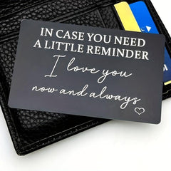 I Love You Always Aluminum Wallet Insert Card - Gift Love Note