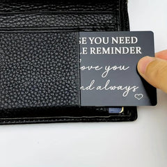 I Love You Always Aluminum Wallet Insert Card - Gift Love Note