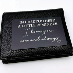 I Love You Always Aluminum Wallet Insert Card - Gift Love Note