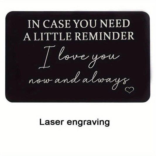 I Love You Always Aluminum Wallet Insert Card - Gift Love Note