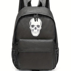 Skull Pattern Zipper Backpack Halloween School Daypack