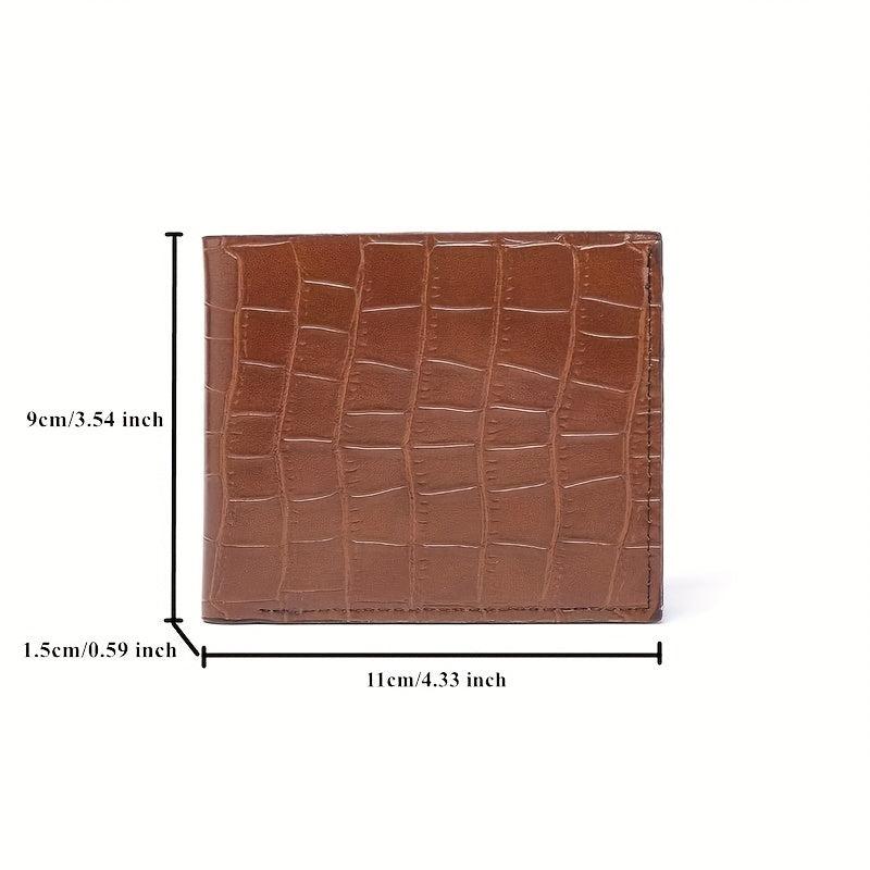 Men's Crocodile Pattern Short Wallet Credit Card Bag Coin Purse