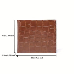 Men's Crocodile Pattern Short Wallet Credit Card Bag Coin Purse