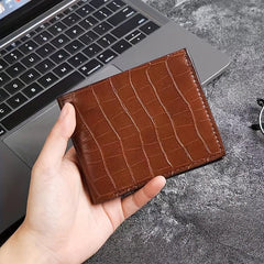 Men's Crocodile Pattern Short Wallet Credit Card Bag Coin Purse